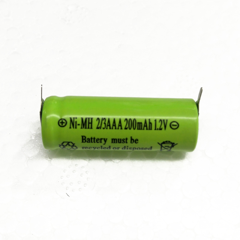 Ni-MH2/3AAA200mAh 1.2V P平帽點焊